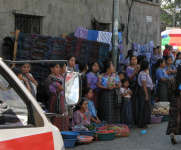 Parade spectators, open market vendors