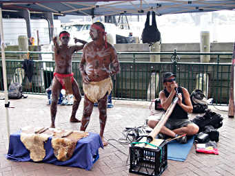 Street Musicians with a Didgeridoo