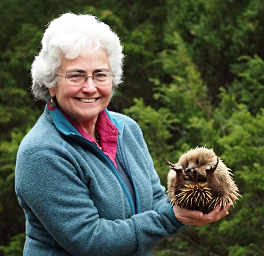 Dona holding Echidna