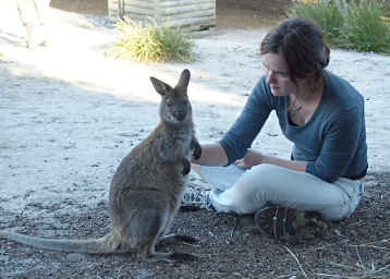Clair with Wallaby