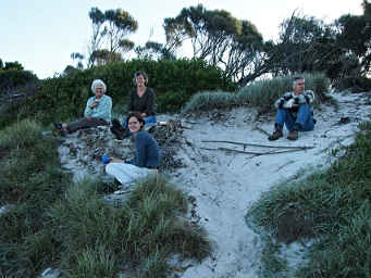 Dona, Claire, Deirdre, Frapps on the beach