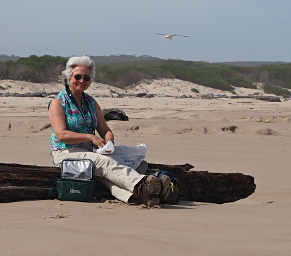 Dona on Log